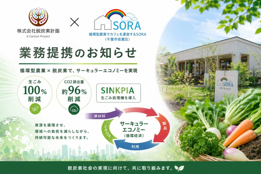 株式会社脱炭素計画とSORA、循環型社会構築に向け協業開始
